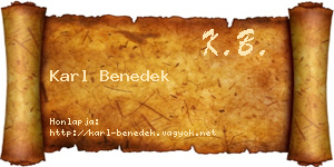 Karl Benedek névjegykártya