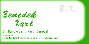 benedek karl business card